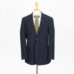 Kroon 40R Navy Striped 2-Button Sport Coat Blazer Jacket B543